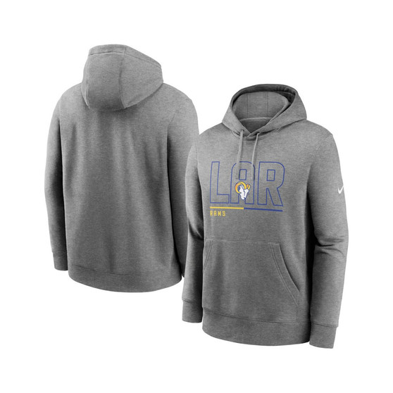 Men's Heathered Gray Los Angeles Rams City Code Club Fleece Pullover Hoodie