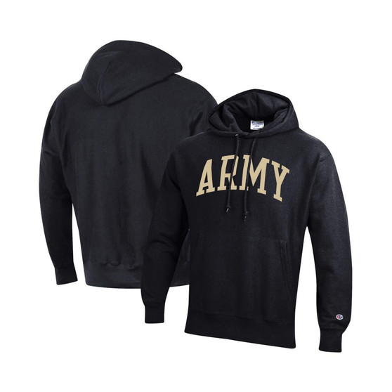 Men's Black Army Black Knights Team Arch Reverse Weave Pullover Hoodie