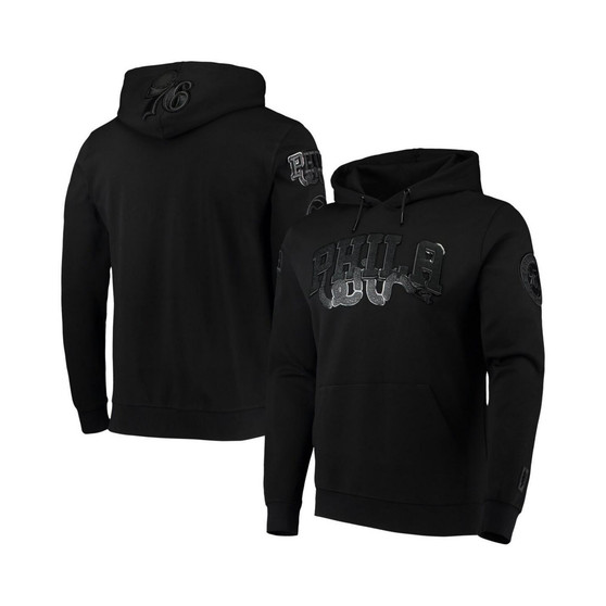 Men's Philadelphia 76ers Triple Black Gloss Pullover Hoodie