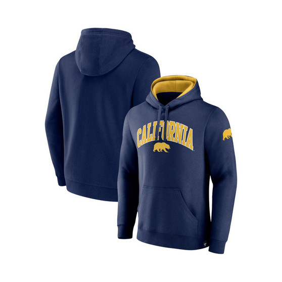 Men's Branded Navy Cal Bears Arch and Logo Tackle Twill Pullover Hoodie