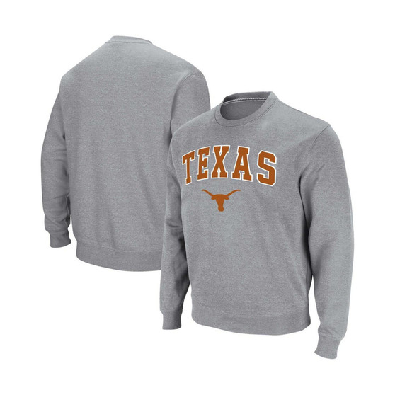 Men's Heathered Gray Texas Longhorns Arch & Logo Pullover Sweatshirt