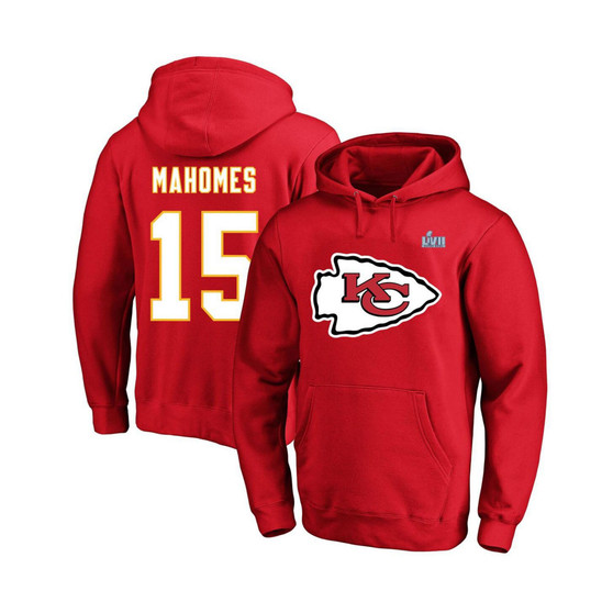 Men's Patrick Mahomes Red Kansas City Chiefs Super Bowl LVII Big and Tall Name and Number Pullover Hoodie