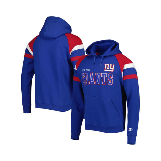Men's Royal New York Giants Draft Fleece Raglan Pullover Hoodie