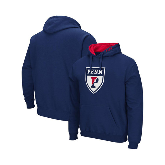 Men's Navy Pennsylvania Quakers Arch and Logo Pullover Hoodie