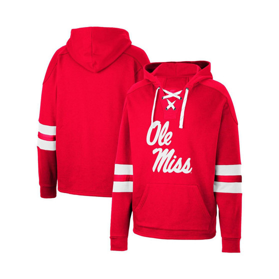 Men's Red Ole Miss Rebels Lace-Up 4.0 Pullover Hoodie