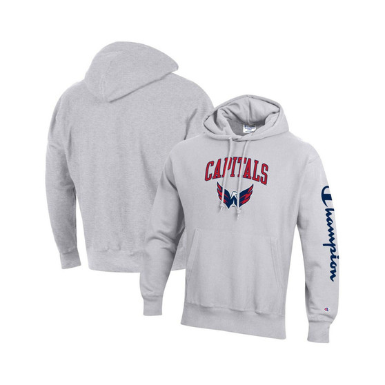 Men's Heather Gray Washington Capitals Reverse Weave Pullover Hoodie