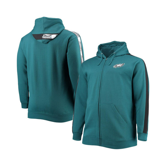 Men's Midnight Green Philadelphia Eagles Big and Tall Full-Zip Hoodie