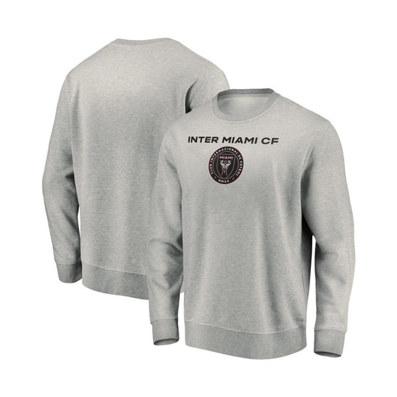 Men's Branded Heathered Gray Inter Miami CF Prep Squad Arch Pullover Sweatshirt
