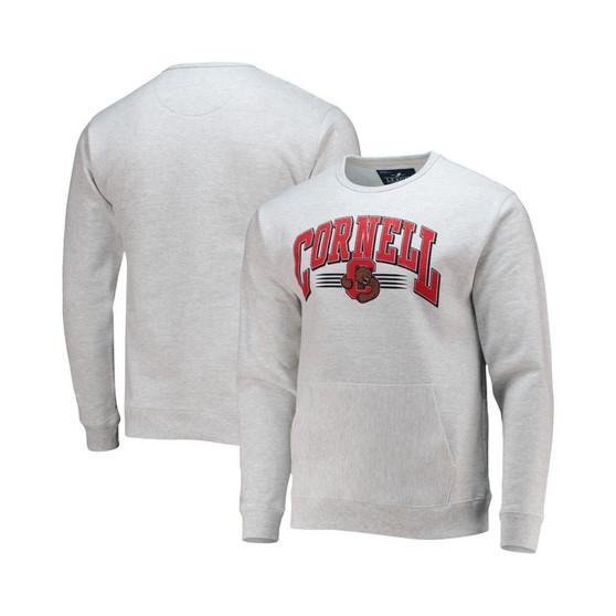 Men's Heathered Gray Cornell Big Red Upperclassman Pocket Pullover Sweatshirt