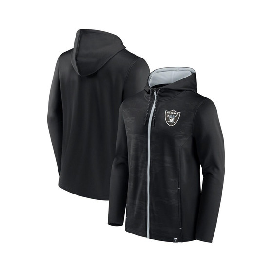 Men's Branded Black, Silver Las Vegas Raiders Ball Carrier Full-Zip Hoodie