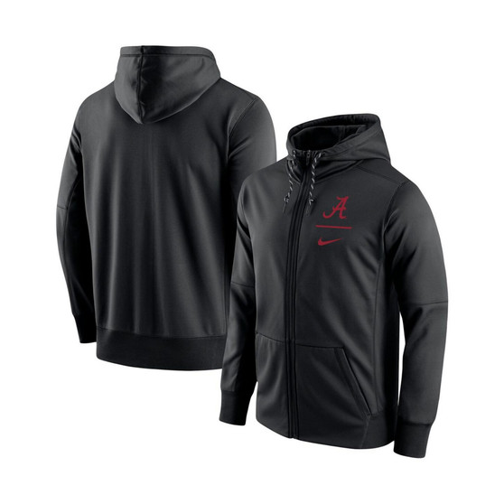 Men's Black Alabama Crimson Tide Logo Stack Performance Full-Zip Hoodie