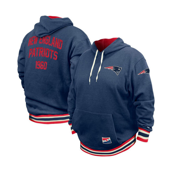 Men's Navy New England Patriots Big and Tall NFL Pullover Hoodie