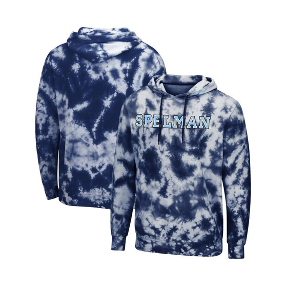 Men's Navy Spelman College Jaguars Tie-Dye Pullover Hoodie
