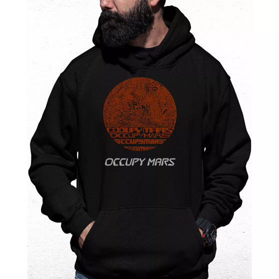 Men's Occupy Mars Word Art Hooded Sweatshirt