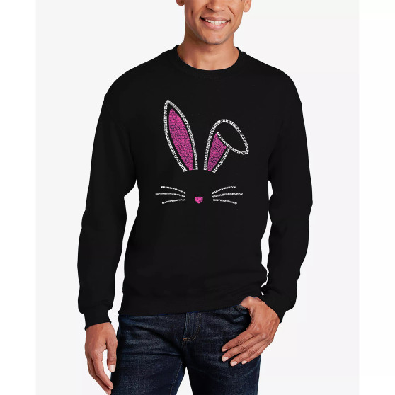 Men's Word Art Crewneck Bunny Ears Sweatshirt