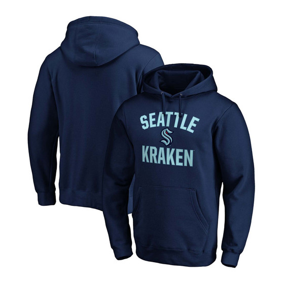 Men's Navy Seattle Kraken Victory Arch Pullover Hoodie