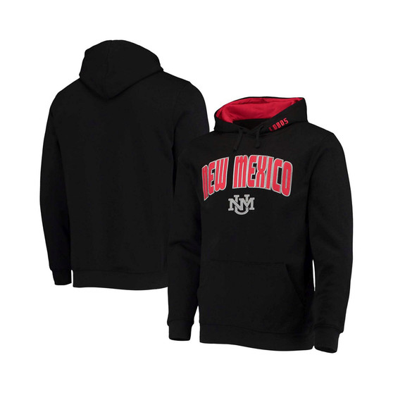 Men's Black New Mexico Lobos Arch and Logo Pullover Hoodie