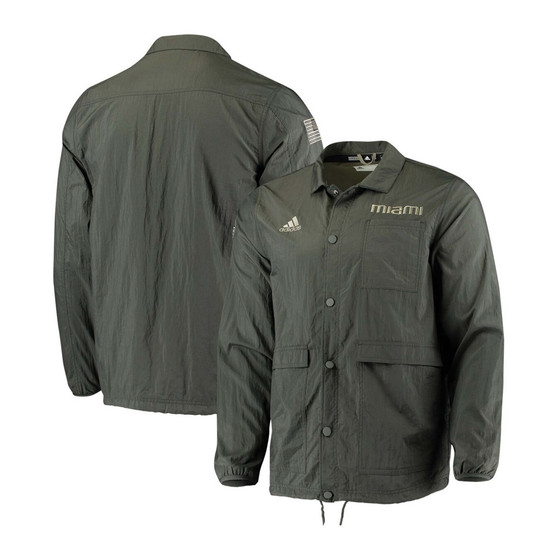 Men's Olive Miami Hurricanes Salute To Service Full-Snap Jacket