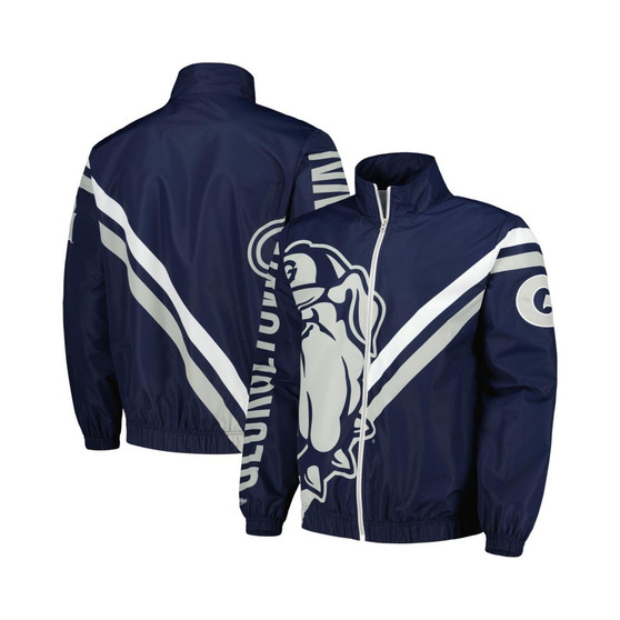 Men's Navy Georgetown Hoyas Exploded Logo Warm Up Full-Zip Jacket