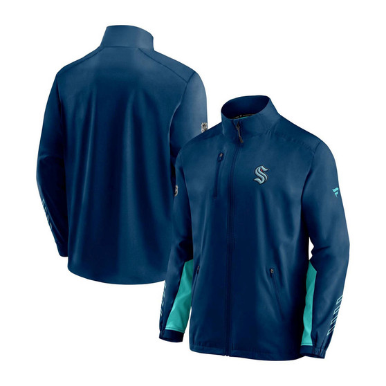 Men's Deep Sea Blue Seattle Kraken Authentic Pro Locker Room Rinkside Full-Zip Jacket