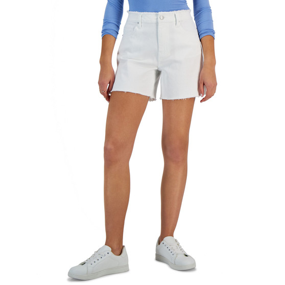 Juniors' High-Rise Side-Slit Mom Shorts, Created for Macy's