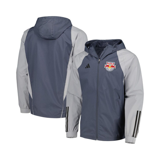 Men's Charcoal New York Red Bulls All-Weather Raglan Hoodie Full-Zip Jacket