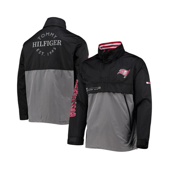 Men's Black, Gray Tampa Bay Buccaneers Anorak Hoodie Quarter-Zip Jacket