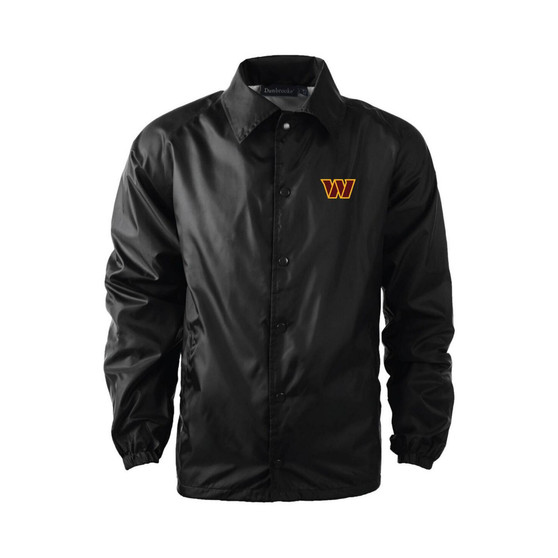Men's Black Washington Commanders Coaches Classic Raglan Full-Snap Windbreaker Jacket
