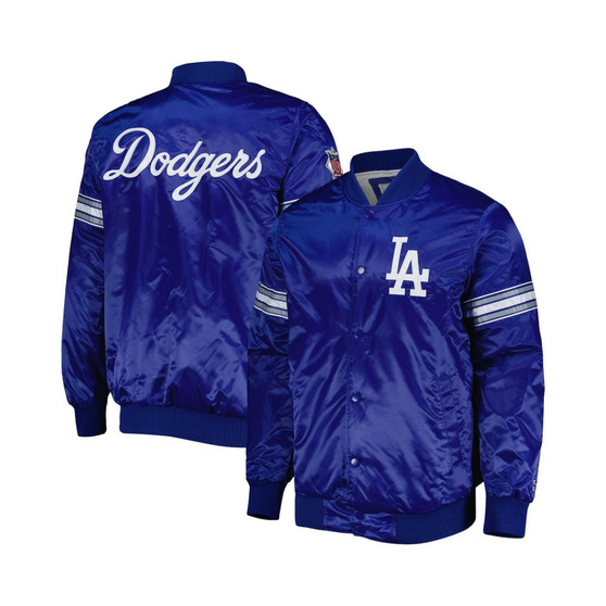 Men's Royal Los Angeles Dodgers Pick and Roll Satin Varsity Full-Snap Jacket
