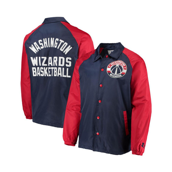 Men's  Navy Washington Wizards Chief Coaches Full-Snap Jacket