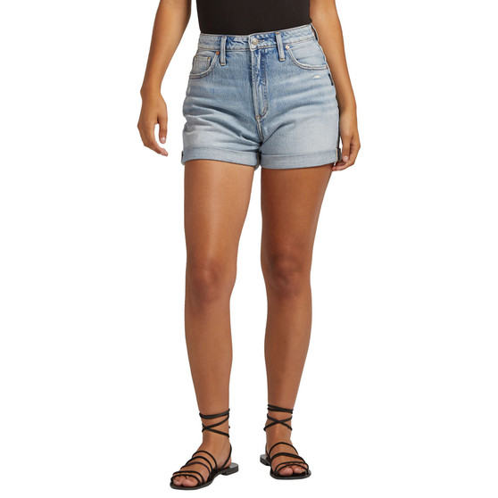 Women's 90s Mom Cuffed High Rise Shorts
