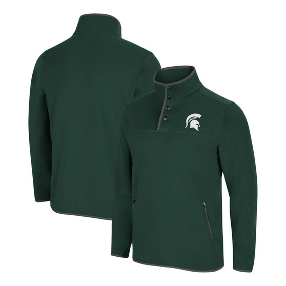 Men's Green Michigan State Spartans Rebound Snap Pullover Jacket