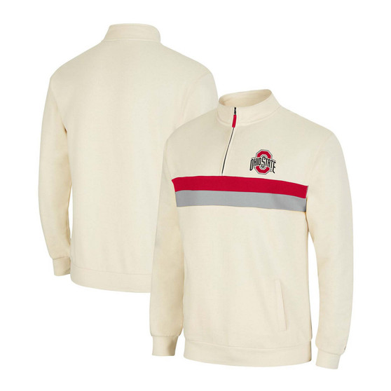 Men's Cream Ohio State Buckeyes Activities Quarter-Zip Jacket