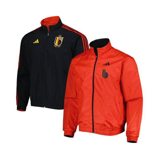 Men's Red and Black Belgium National Team AEROREADY Reversible Anthem Reversible Full-Zip Jacket