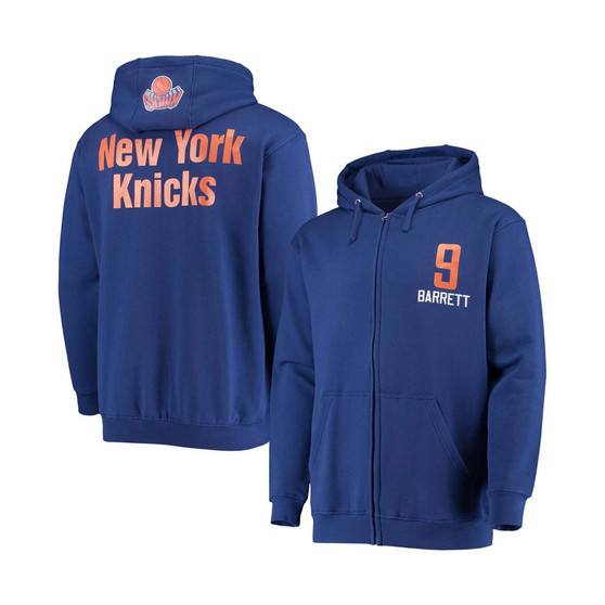 Men's RJ Barrett Royal New York Knicks Player Name and Number Full-Zip Hoodie Jacket