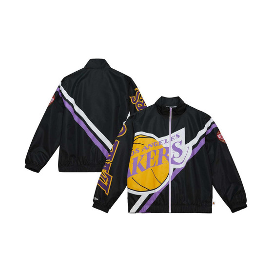 Men's Black Los Angeles Lakers Exploded Logo Warm-Up Full-Zip Jacket