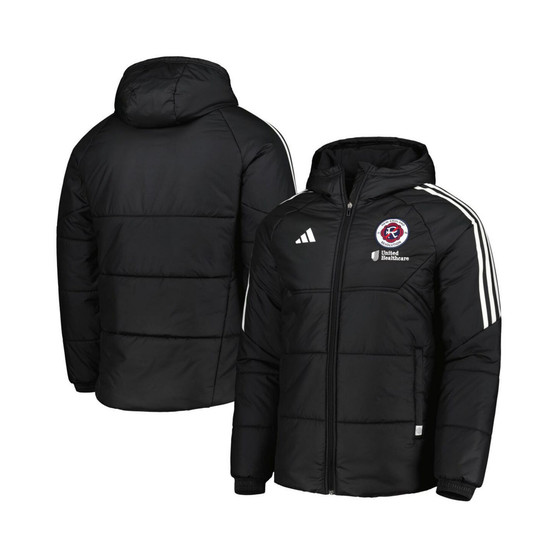 Men's Black New England Revolution Winter Raglan Full-Zip Hoodie Jacket