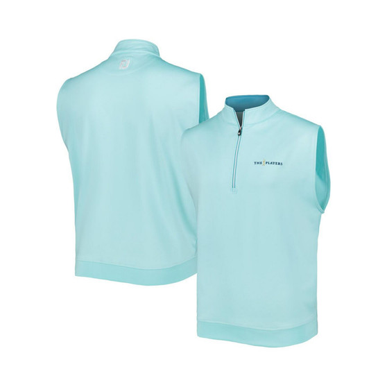 Men's Teal THE PLAYERS Gathered Waist Half-Zip Vest