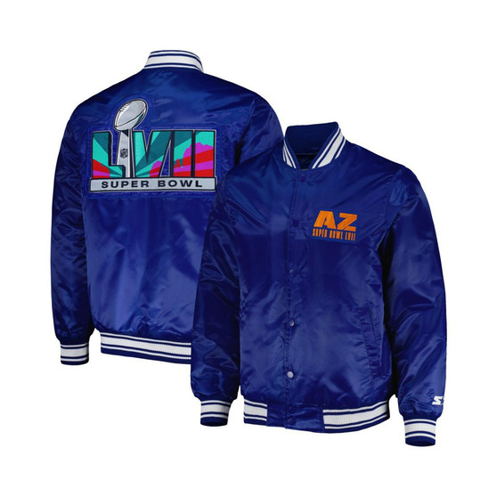 Men's Royal Super Bowl LVII Locker Room Full-Snap Varsity Jacket