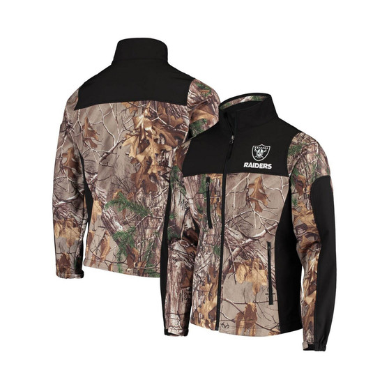 Men's Realtree Camo and Black Las Vegas Raiders Circle Hunter Softshell Full-Zip Jacket