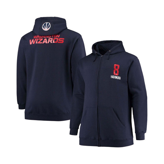 Men's Rui Hachimura Navy Washington Wizards Big and Tall Player Name and Number Full-Zip Hoodie Jacket