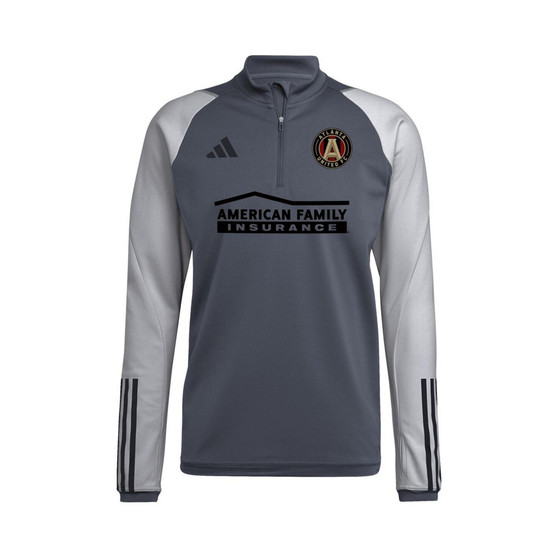 Men's Gray Atlanta United FC 2023 On-Field AEROREADY Quarter-Zip Training Top