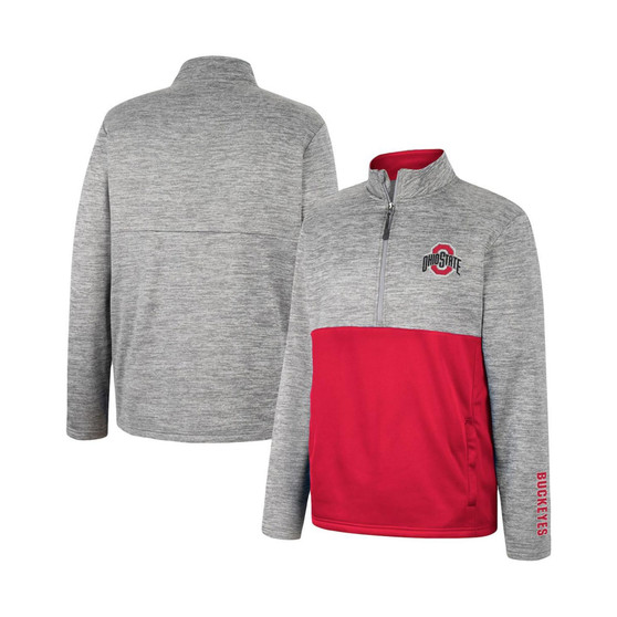 Men's Gray Ohio State Buckeyes John Half-Zip Jacket
