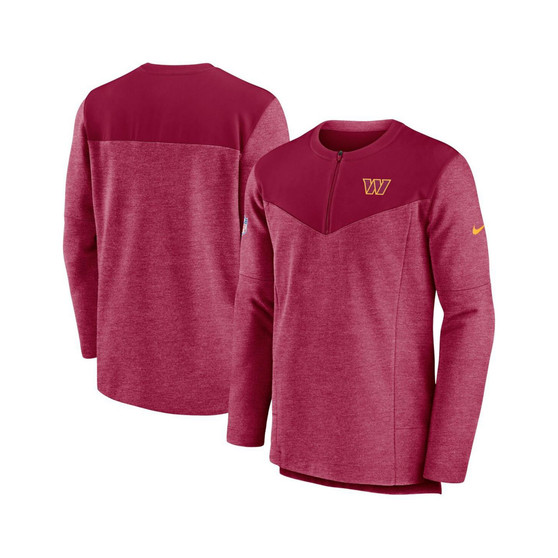Men's Burgundy Washington Commanders Sideline Lockup Performance Quarter-zip Jacket