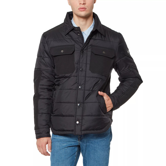 Men's Mid Weight Quilt Mix Media Jacket