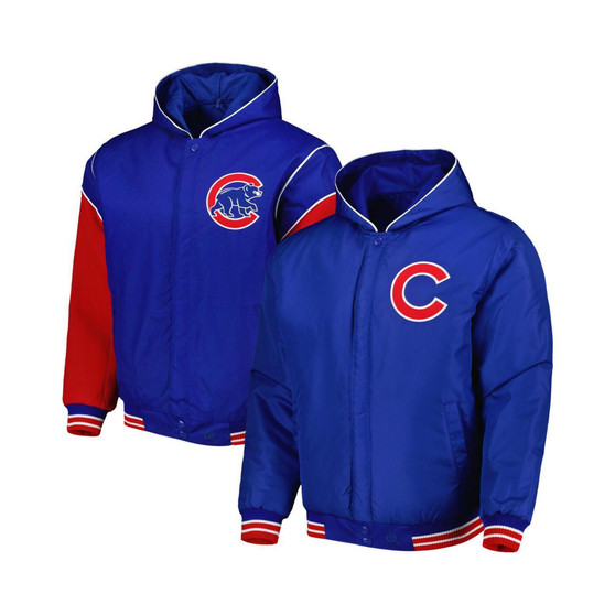Men's Royal Chicago Cubs Reversible Fleece Full-Snap Hoodie Jacket