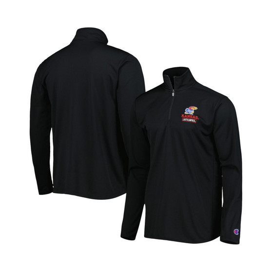 Men's Black Kansas Jayhawks Textured Quarter-Zip Jacket