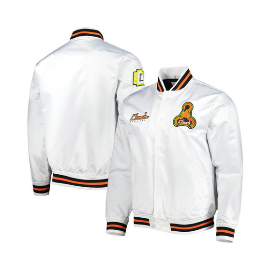 Men's White San Jose Earthquakes City Full-Snap Satin Jacket