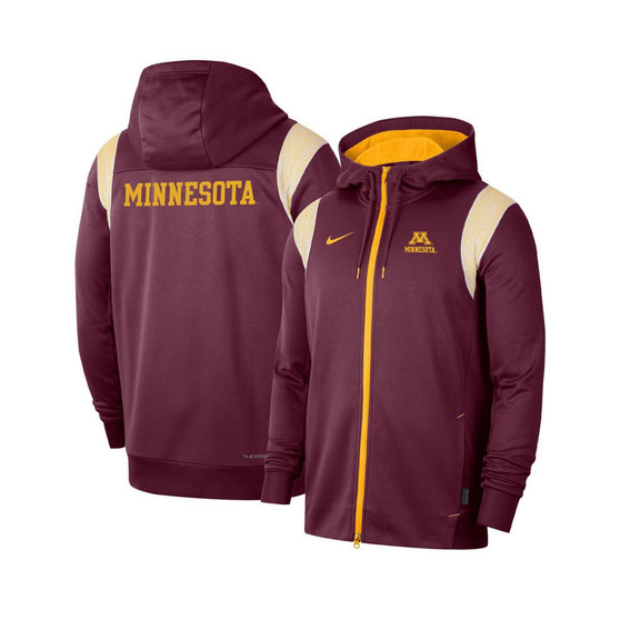 Men's Maroon Minnesota Golden Gophers Sideline Performance Full-Zip Hoodie