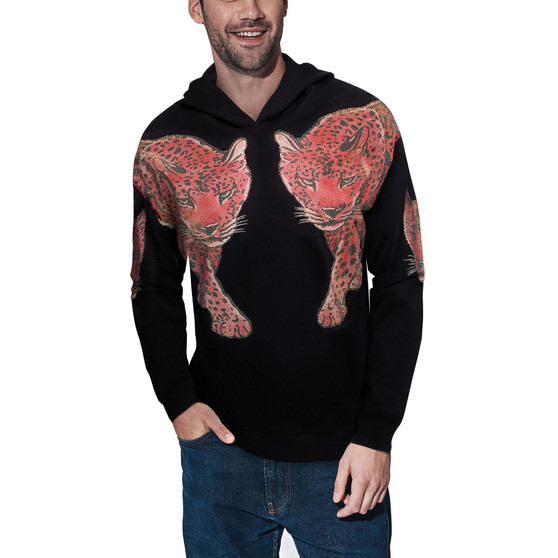 Men's Double Tiger Rhinestone Hoodie